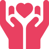 Grafik mit zwei Händen, die ein Herz umfassen, nach oben hin offen weiß-rosarot, Quelle: EKBO